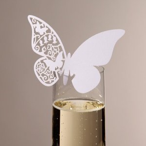 Namenskarten Schmetterling für Gläser, w