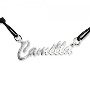 Namenskette Silber Textil