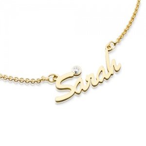 Namenskette Silber vergoldet