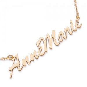 Namenskette Silber vergoldet