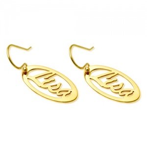 Namensohrringe Silber vergoldet