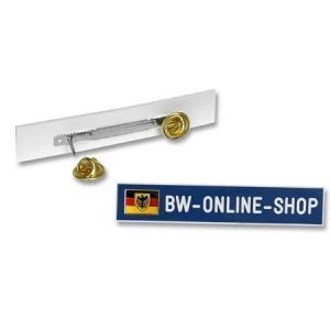 Namensschild Kunststoff blau m. Dienstfa