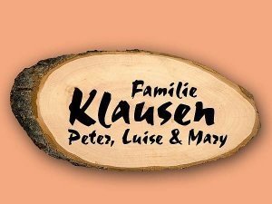 Namensschild aus Holz für die Wohnungstü