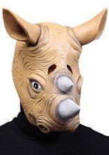Nashorn Tiermaske Überziehmaske braun