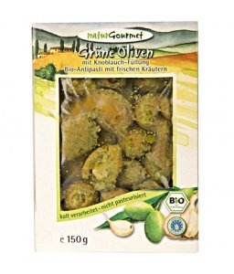 Naturgourmet Grüne Bio Oliven mit Knobla