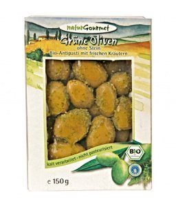 Naturgourmet Grüne Bio Oliven ohne Stein