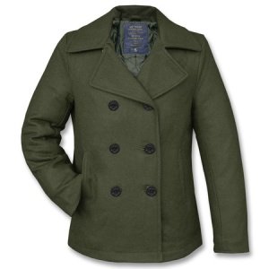 Navy Pea Coat Mantel oliv
