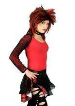 Netz-Bolero Punk 80er schwarz