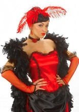 Netzhandschuhe mit Spitze, rot