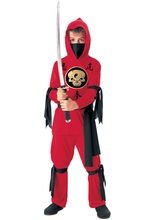 Ninja Asia Kinderkostüm rot-gold