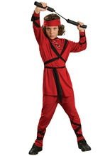 Ninja Kämpfer Kinderkostüm rot