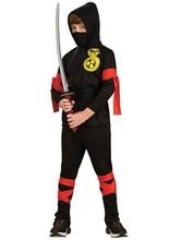 Ninja Kämpfer Kinderkostüm schwarz-gelb