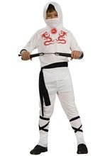 Ninja Kämpfer Kinderkostüm weiss-rot