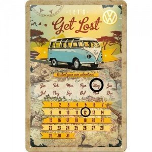 VW Bulli Let-s Get Lost Kalender Blechsc