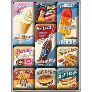 Nostalgic-Art - USA American Diner - Magnet-Set - 9-tlg