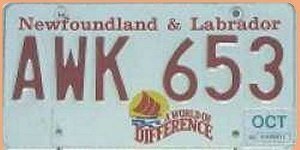 Nummernschild aus Canada Staat Newfoundl