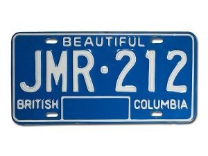 Nummernschild aus Kanada British Columbi