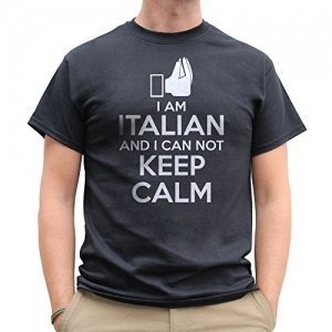 Nutees I am Italian And I Can Not Keep Calm Herren T Shirt - Schwarz Large