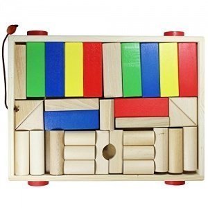 Kleiner Nachziehwagen mit Bausteinen