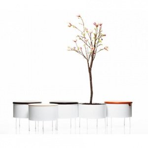 Oasis Green Pedestal Pflanzentrog rund