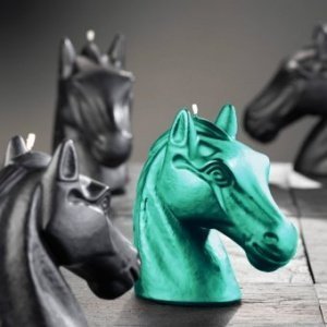 Objektkerze Pferd azur