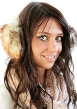 Ohrenwärmer Fell beige meliert