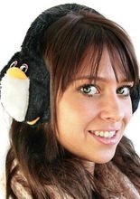 Ohrenwärmer Pinguin schwarz