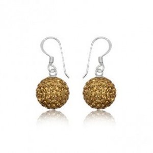 Ohrh?nger Ball Silber Crystal gold