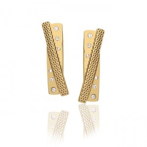 Ohrstecker Cross, goldfarben