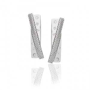 Ohrstecker Cross, silberfarben