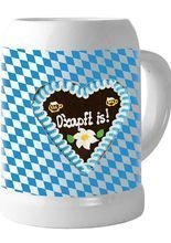 Oktoberfest Glas-Bierkrug Lebkuchenherz 