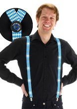 Oktoberfest LED Hosenträger blau-weiss