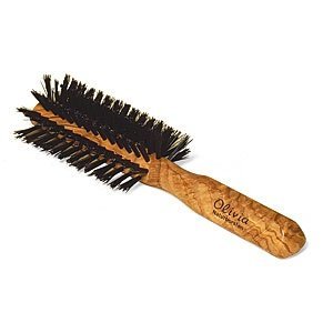 Olivenholz-Haarbürste, halbrund, 7 Reihe