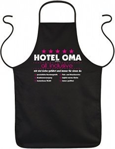 Oma Schürze - Sprüche Kochschürze Großmutter : Hotel Oma all inclusive -- Geschenk Grillschürze