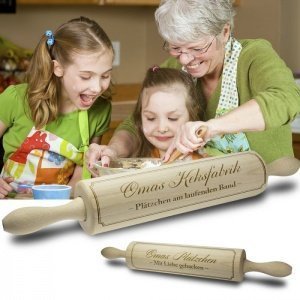 Omas Nudelholz - mit Gravur