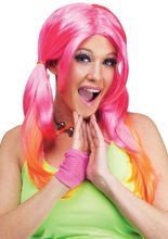 Ombre Cosplay-Perücke mit Zöpfen rosa-or