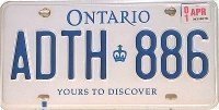 Ontario Canada original Nummerntafel
