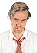 Opa Halbglatze Perücke hautfarben-grau