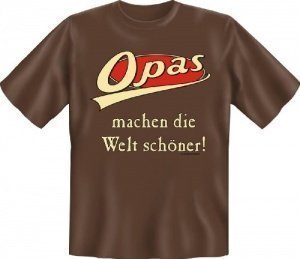 Opas machen die Welt schöner - mit Herz Danke sagen Opa Geschenk T-Shirt - in schoco-braun : ) L,Br