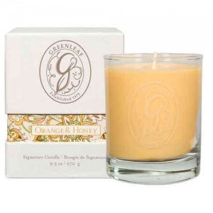 -Orange & Honey- Box Jar Candle, Greenle