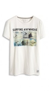 Organic Cotton Jersey T-Shirt mit Print