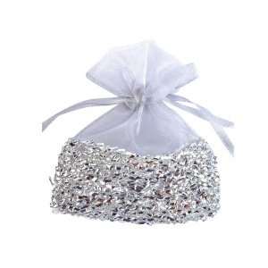 Organzasäckchen Flitter, silber, 6 St.