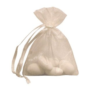 Organzasäckchen Glänzend, creme