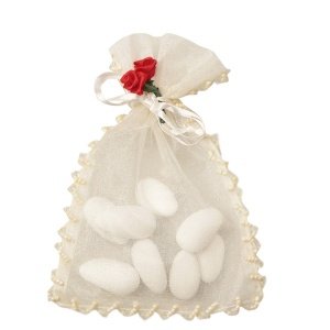 Organzasäckchen Perle, groß, creme