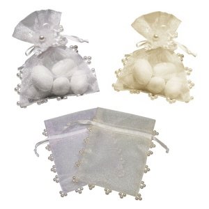 Organzasäckchen Perlenglanz, creme