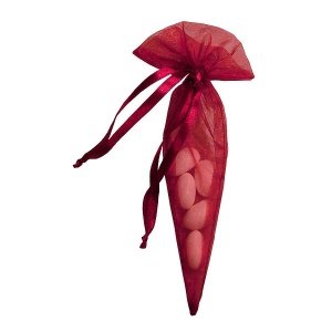 Organzasäckchen Spitztüte, bordeaux