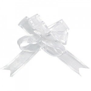 Organzaschleife Maxi, weiß, 5 St.
