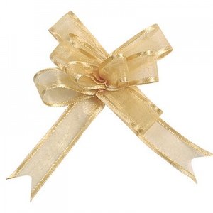 Organzaschleife Mini, gold, 5 St.