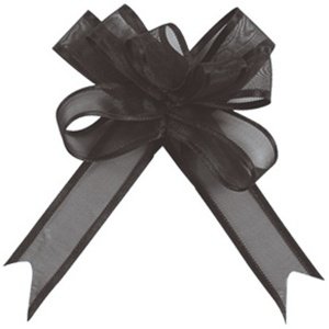 Organzaschleife Mini, schwarz, 5 St.