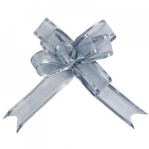Organzaschleife Mini, silber, 5 St.